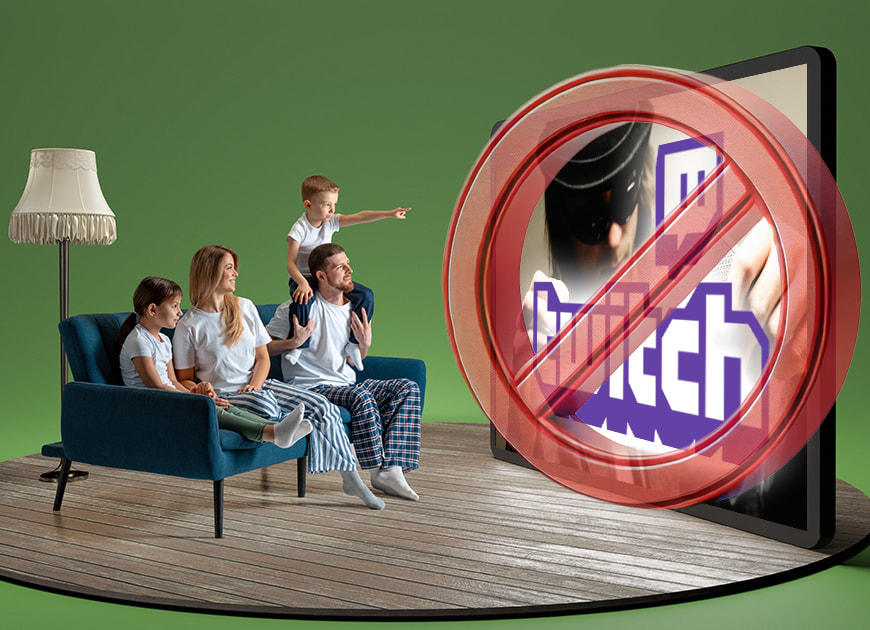 Das Twitch Logo ist ein lila Knopf mit einer weißen Sprechblase in der Mitte.